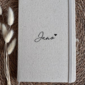 Notebook personalized A5 cotton with name School gift children Diary Study Journal World of thought Notes Memory image 7