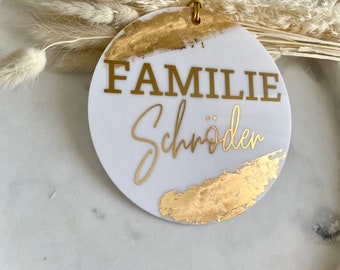 Schild aus Acryl personalisiert | Geschenk Hochzeit Brautpaar | Home Türkranz Deko | Familienname |