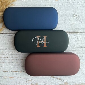 Personalized glasses case hard shell with name and initial individual gift idea image 8