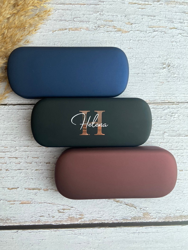 Personalized glasses case hard shell with name and initial individual gift idea image 8