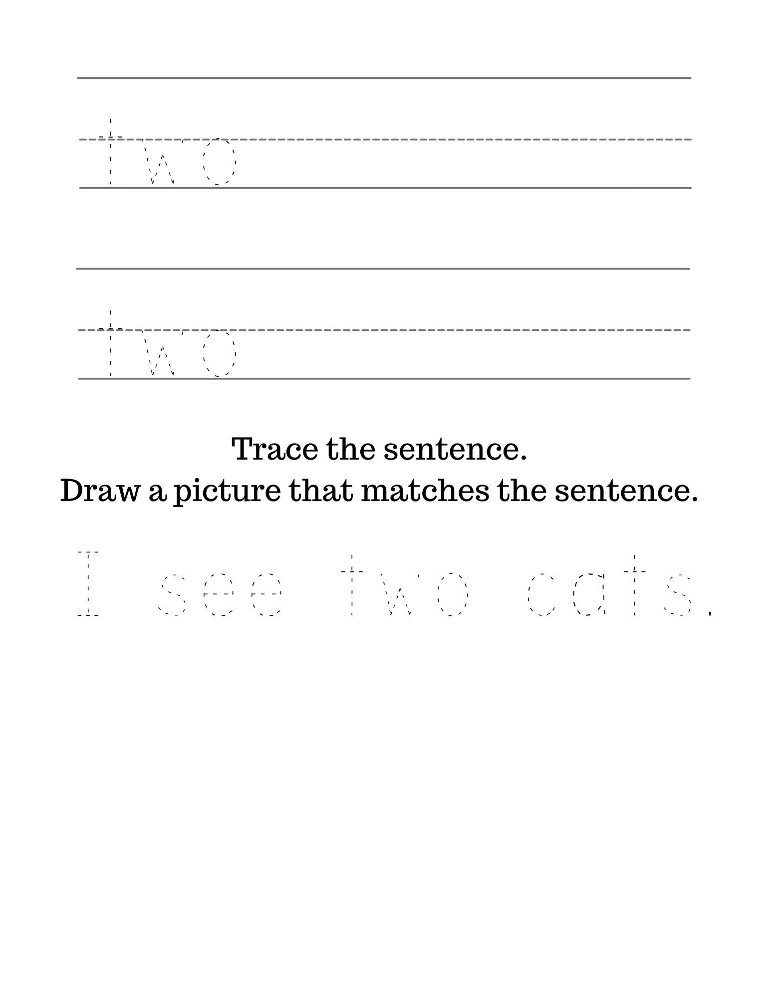 Kindergarten Sight Words Number Practice 1 10 Printables - Etsy UK