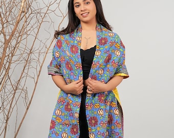 Stylish Indian cotton kantha scarf accessory for every occasion