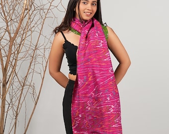 Boho silk shawl handmade kantha scarf reversible wrap unique gift for women