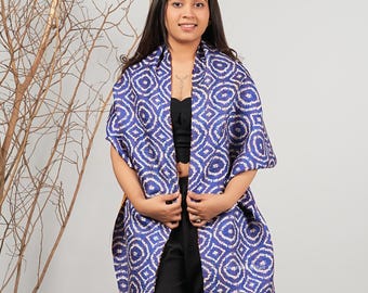 Indian silk kantha wrap shawl festival fashion scarf gift for her