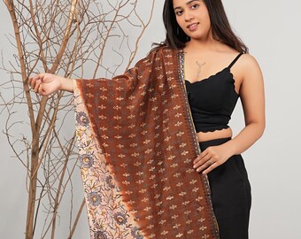 Reversible vintage silk kantha shawl long wrap boho silk stole lightweight women's scarf