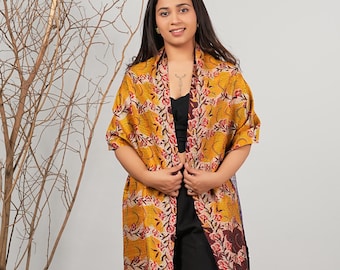 Handmade boho scarf vintage silk kantha shawl artisan silk wrap stole