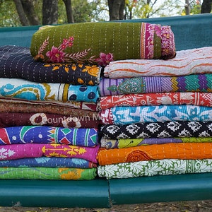 Quilts for sale, Twin size quilts, Cotton Kantha Quilt, Home & Decor Quilts