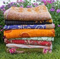 Indian Vintage Cotton Kantha Quilts Handmade Sari Kantha Throw Blankets Sun Dance Beautiful Bohemian Bedding Blankets product logo