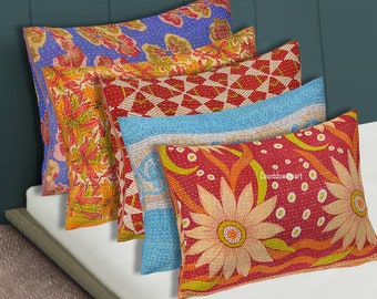 5 pcs set of Decorative Pillow Cover vintage kantha cushion covers handmade Sofa Decor pillow covers Room Decoration Cushion