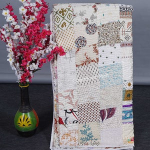 Bohemian Patchwork Quilt Kantha Quilt Handmade Vintage Quilts Boho King Size Bedding Throw Blanket Bedspread Quilting Hippie Quilts For Sale
