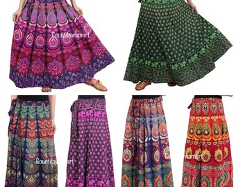 Natural Cotton Wrap Skirt For Women And Girls / Block Print Skirt / Long Maxi Skirt.