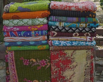 hand stitched cotton quilt reversible comforter decorative bed sheet bohemian decor gift for her