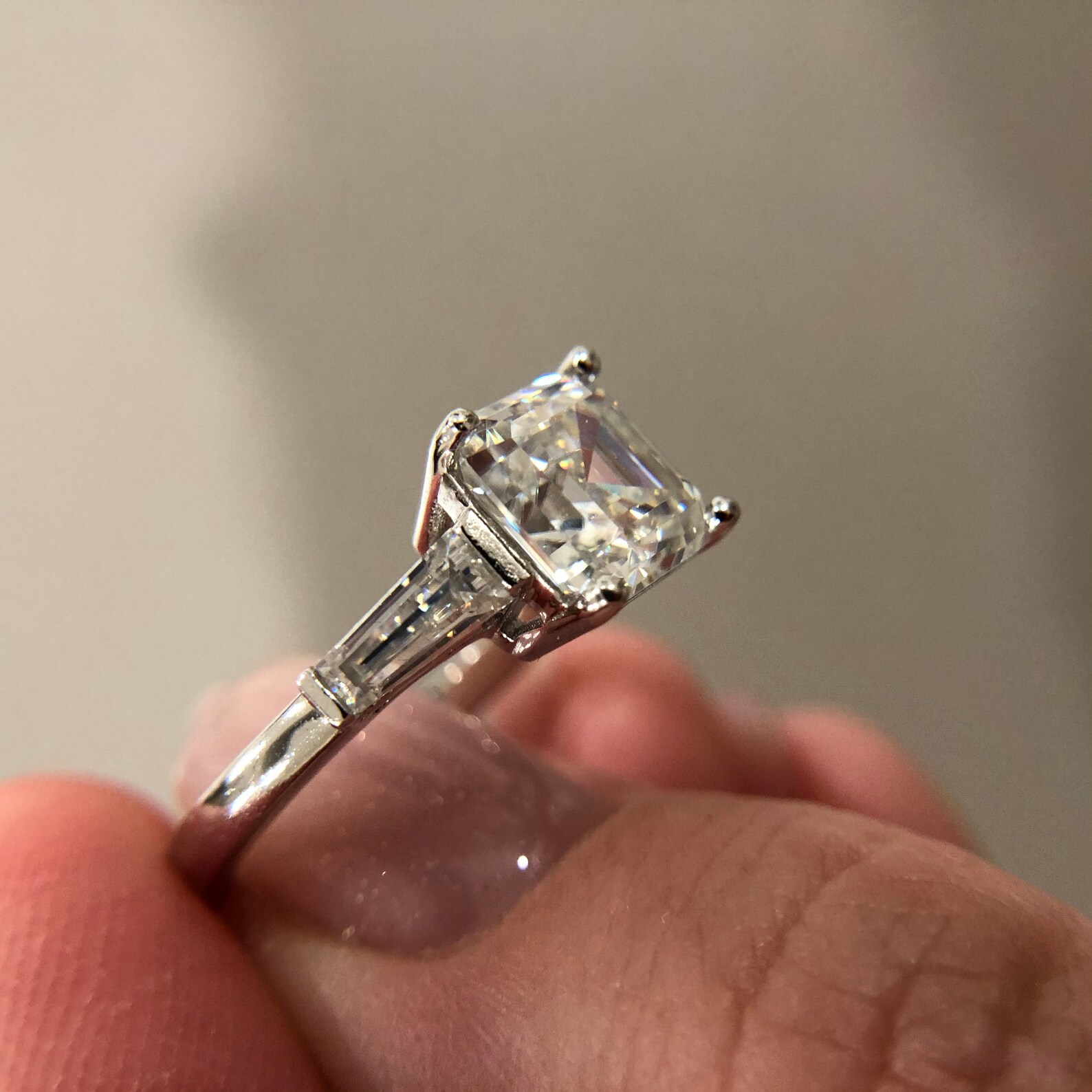 Real Diamond 24 K GOLD 3 ctw Asscher cut Man Made Lab Created Etsy