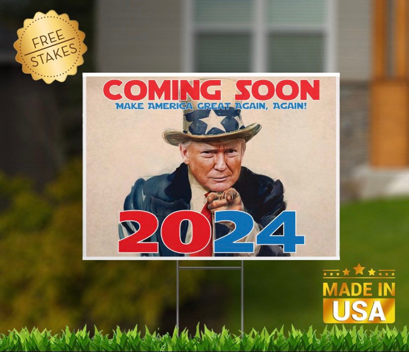 Coming Soon Trump 2024 18x24 Yard Sign with Metal HStake Etsy