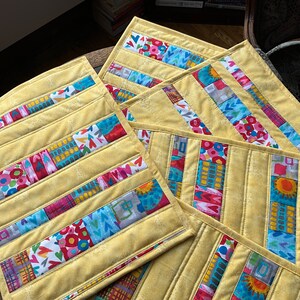 Burst of Sunshine Quilted Placemats -Sets of 2