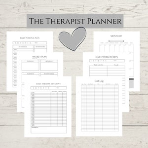 Therapist Daily Planner, Scheduling Hourly Therapy Sessions, Printable Phone Log, Monthly Calendar, Productive, Organizing Tool, LCSW, LMFT