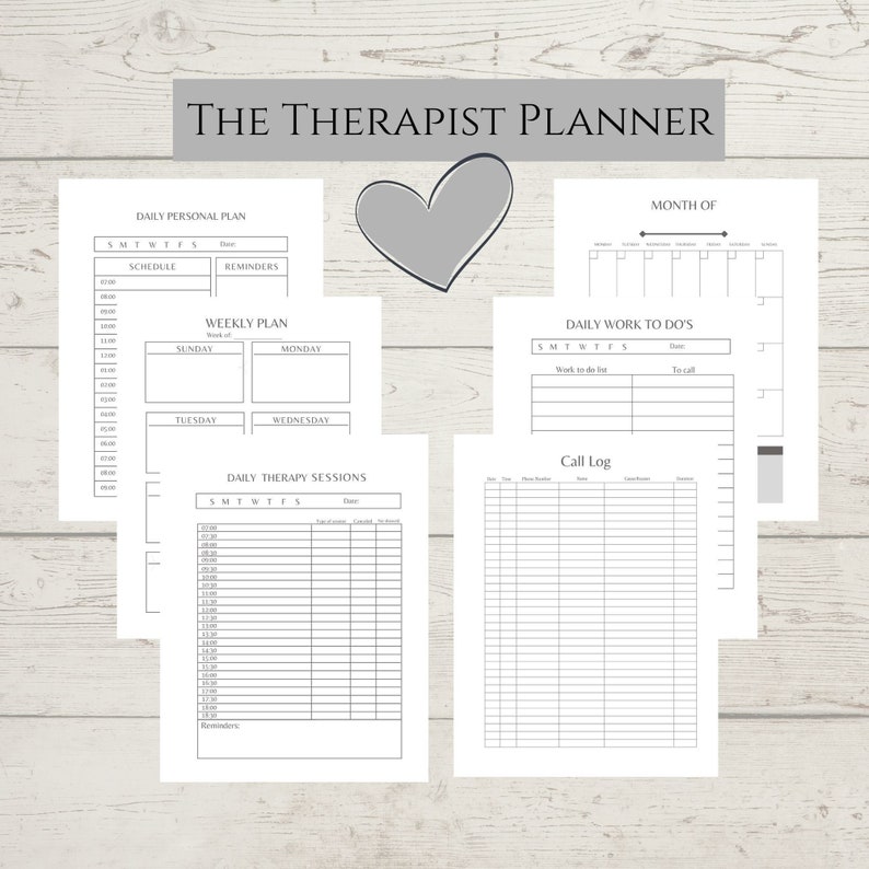 Therapist Daily Planner Scheduling Hourly Therapy Sessions Etsy