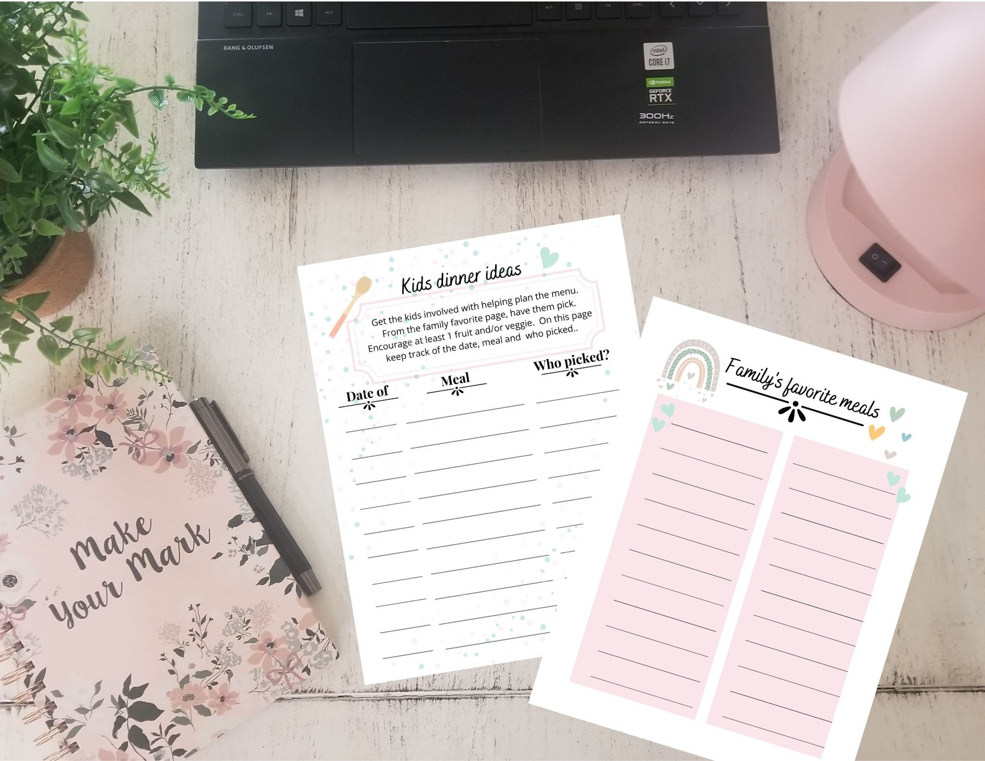 Printable Meal Plan Recipes Grocery List Family's - Etsy
