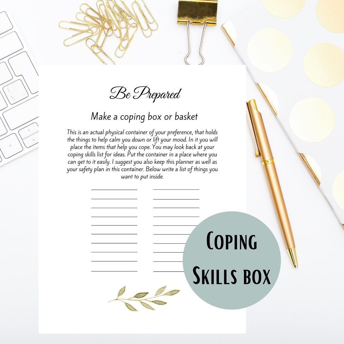 Coping Skills Printable Journal Preteens to Adults Safety | Etsy