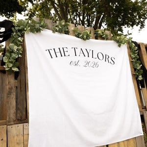 Wedding Fabric Backdrop, Personalized Wedding Banner, Wedding Sign Fabric Backdrop, Custom Last Name Wedding Backdrop, Wedding Decor