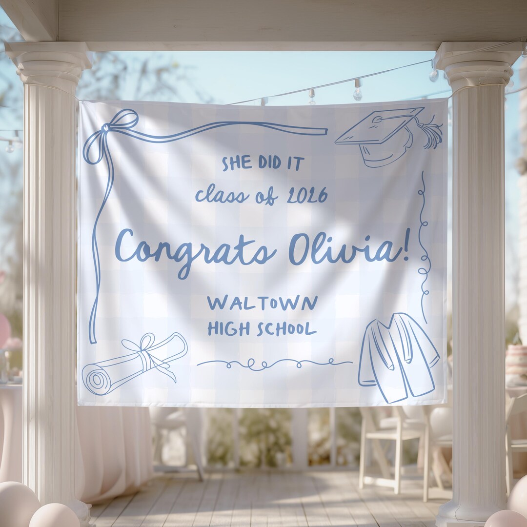 Graduation Banner She Did It Graduation Banner Personalized ...