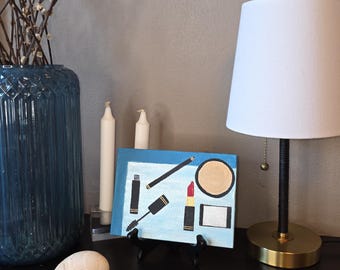 Original Makeup Artwork, 5"x7" Unique Acrylic Painting