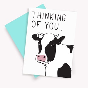 Thinking of You Cow Greeting Card