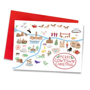 Frohe Cowtown Weihnachtskarte