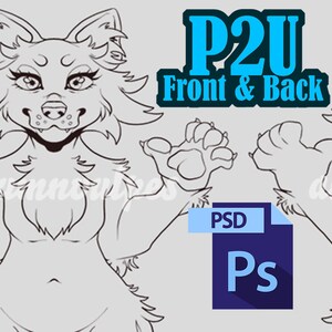 P2U Wolf Canine Anthro Lines | Base Adopt Adoptable PSD CSP Procreate | Furry Fursona Fandom Fursuit Design Digital Download Pay Use Lineart