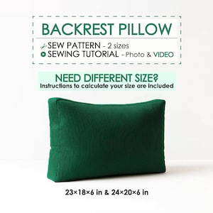 Patrón de costura para cojín de respaldo, funda de cojín para sofá, cojín para respaldo, patrón de cojín para silla de patio, patrón de cojín para sofá DIY, cojín de caja