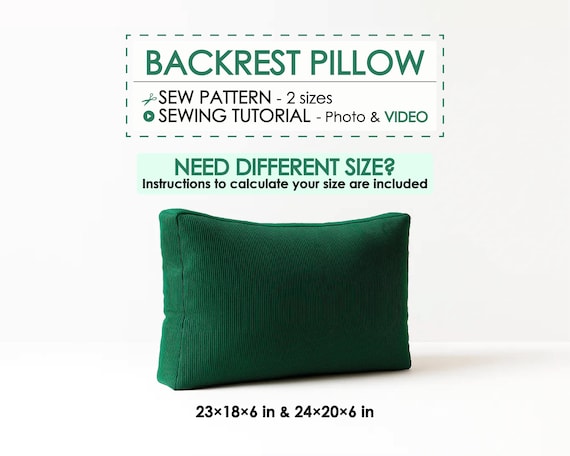 Backrest Pillow Sewing Pattern, Couch Cushion Cover, Back Cushion, Outdoor Patio Chair Pillow Pattern, DIY Sofa Cushion Pattern, Box Cushion