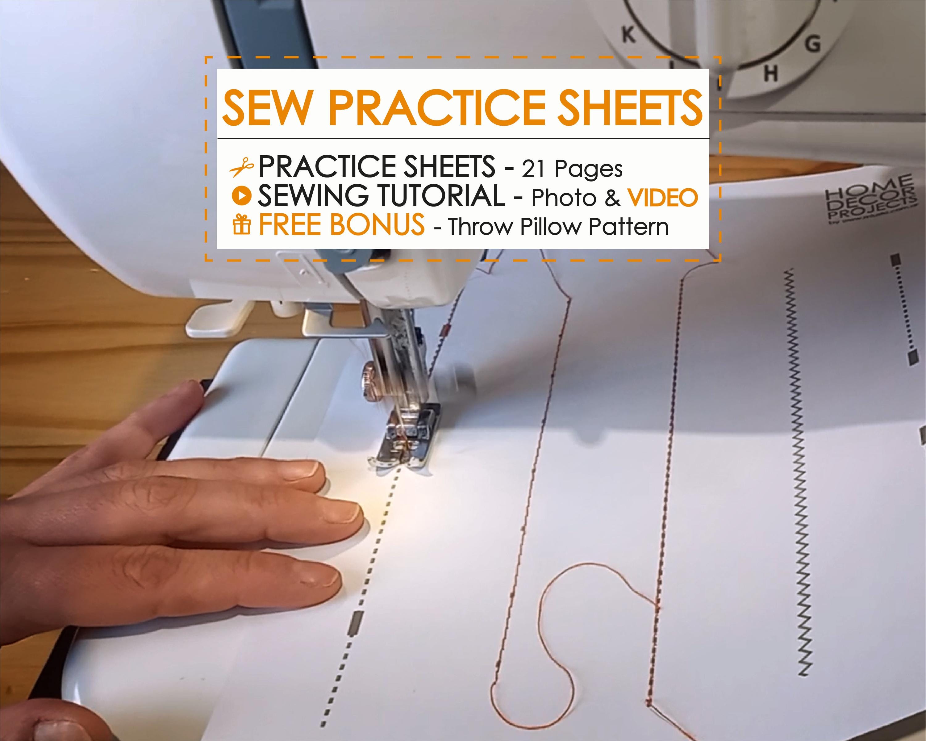 Sewing Practice Sheets PDF, Beginner Sewing Exercises, Stitch Guide ...