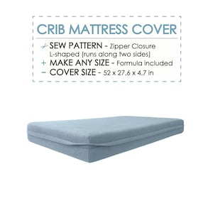 Crib Mattress Cover Sewing Pattern PDF, Baby Mattress Cover Pattern, Zippered Baby Cot Cover & Custom Size Tutorial, DIY Crib Bedding Cover