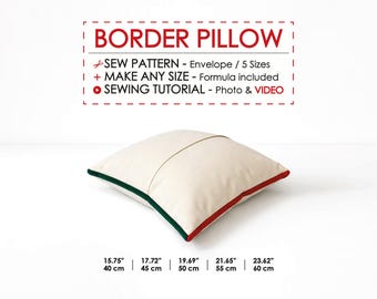 Simple Design of Throw Pillow Cover Beginner Pattern Sew Project, Decorator Cushion DIY, Step by Step Video and PDF Tutorial, Sew Easy Guide
