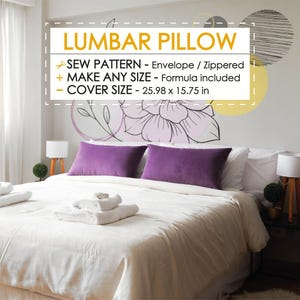 Naaipatroon lendekussenhoes: doe-het-zelfkussen woondecoratie (pdf-download, 66 x 40 cm/26 x 16 in)