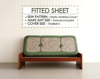 Easy Fitted Sheet Sewing Pattern: DIY Twin Size Elastic Mattress Cover (PDF Pattern)