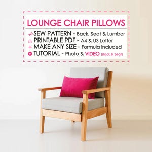 DIY loungestoelkussen naaipatroonset | Kussenslopen zitting, rug en lendenen | Tuin, terras, MCM kussenhoes vervangen pdf-zelfstudie