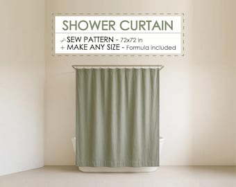 Boho Shower Curtain Sewing Pattern: Easy DIY Bathroom Decor (PDF Pattern 72x72")