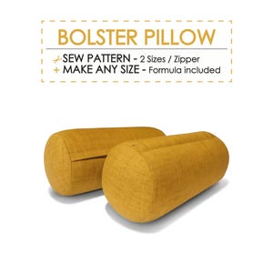 Easy Bolster Pillow Case Pattern PDF, Round Armrest Cushion Cover, Pillow Cover Pattern, Sofa Cushion DIY Tutorial, Bolster Sewing Pattern