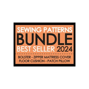 枕の型紙セット – ボルスター枕、ツインサイズのファスナー付きマットレスカバー、スローピロー＆フロアクッションの作り方チュートリアル、DIYソファクッションの作り方