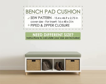 DIY Bench Pad Seating Cushion Cover Sewing Pattern PDF For RV, Window Seat, Dinette, Banquette, Kallax, Reading Nook, Camper, Piano, Mudroom