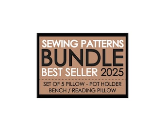 Best Seller 2025 - Sewing Pattern Bundle Cushion Covers – Pot Holder, Bench Pillow Cover, Set of 5 Sizes Throw Pillow, Reading Pocket Pillow
