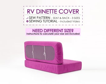 Sewing Pattern for RV Dinette Seat & Back Cushions Cover, Caravan Camper Seat Cover Beginner Sew Project, DIY Window Bench Fitted Protector