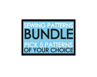 Pick Any 5 Sew Patterns PDF Download, Throw Pillow Case, Cushion Cover, Pouf, Bolster, Nursery, Easy Beginner Project, Printable Pattern Sew