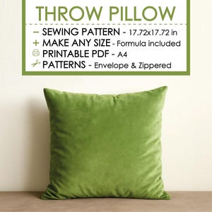 Easy Pillow Sewing Pattern PDF – DIY Cushion Cover Sewing Project, Beginner Friendly Pillowcase with Zipper/Envelope, Sofa Cushion Pattern