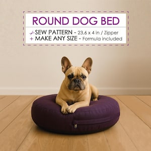 Round Pet Bed Sewing Pattern – DIY Dog/Cat Cushion (PDF)