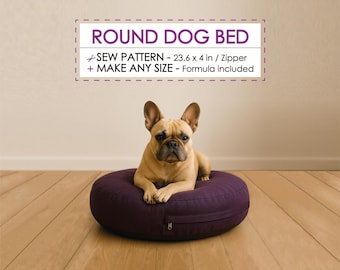 Round Pet Bed Sewing Pattern – DIY Dog/Cat Cushion (PDF)