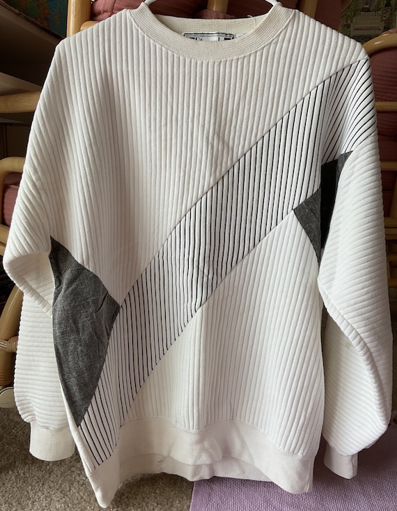 Grey striped sweatshirt - image 1