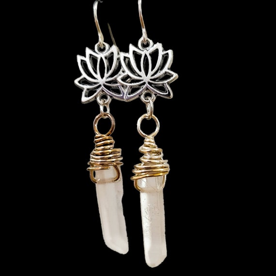 Raw Quartz Crystal Earrings