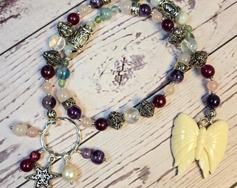 Norse Goddess Sigyn Prayer Beads: Garnet, Amethyst, and Quartz